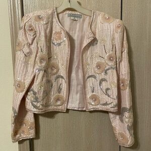 AJ’s by AJ Bari Sequined and Beaded Jacket Size 4